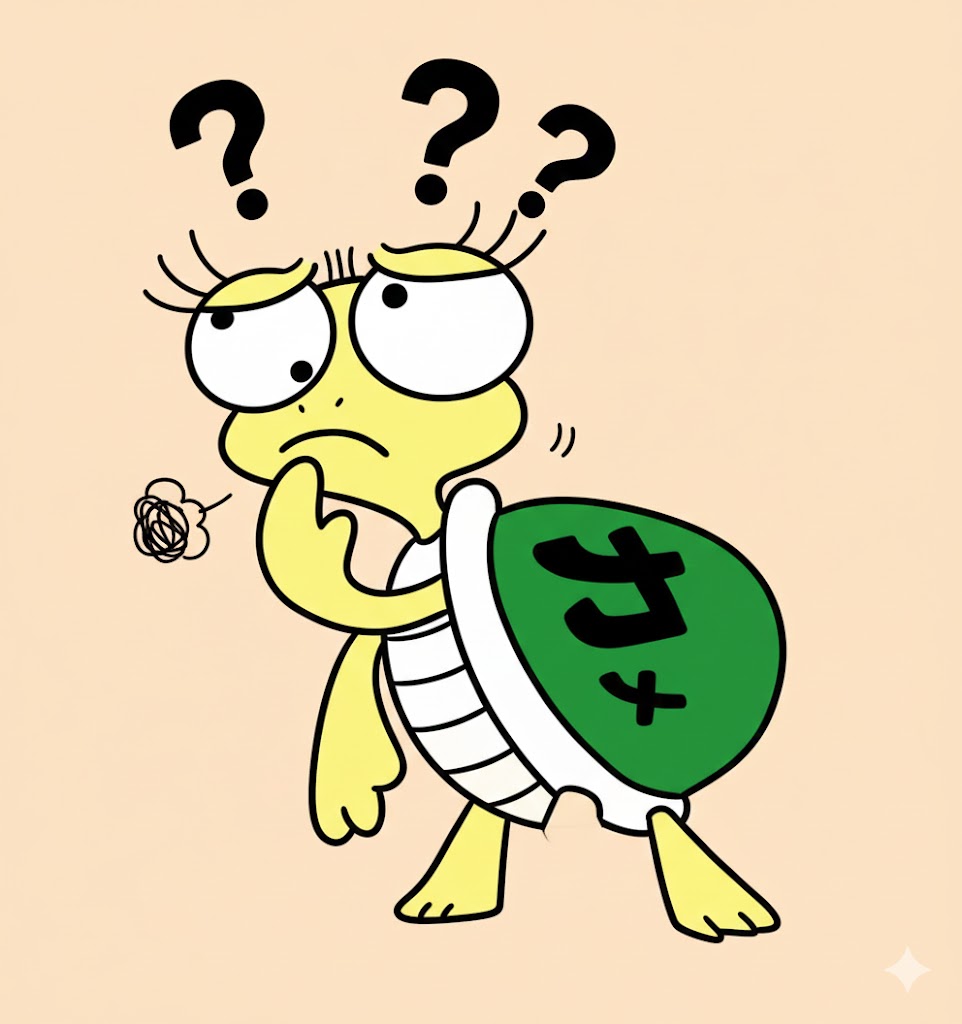 亀丸迷う-考える画像